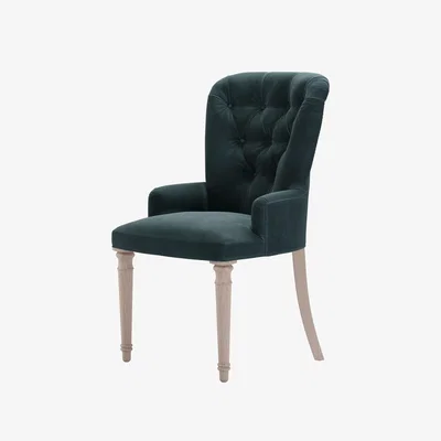 Sofa.com Sinclair Dining Chair in Deep Forest Aquaclean Clever Velvet