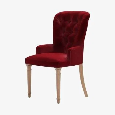 Sofa.com Sinclair Dining Chair in Claret Cotton Matt Velvet