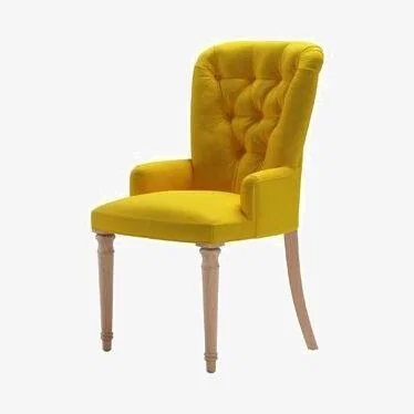Sofa.com Sinclair Dining Chair in Canary Cotton Matt Velvet