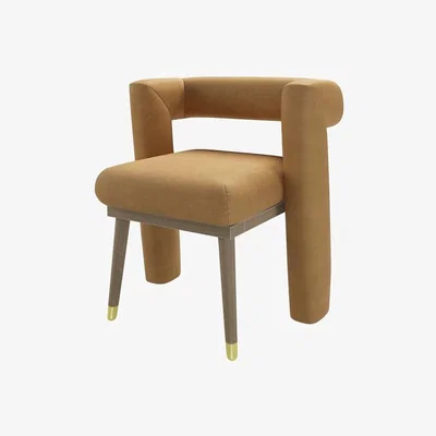 Sofa.com Fonda Dining Chair in Turmeric Powdered Leather - sofa.com
