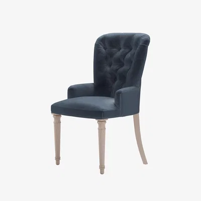 Sofa.com Sinclair Dining Chair in Skyfall Cotton Matt Velvet