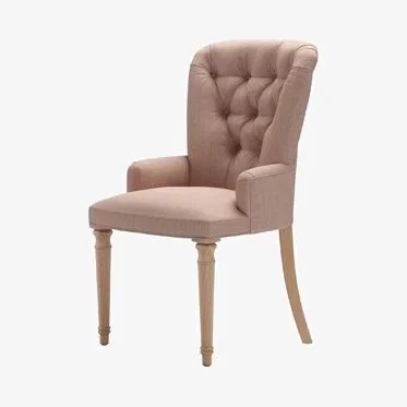 Sofa.com Sinclair Dining Chair in Blush Pure Belgian Linen