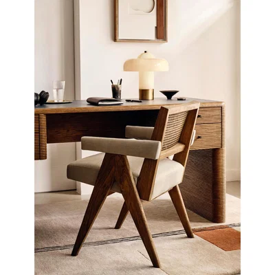 Soho Home Hayward Dining Chair With Arms, Taupe Linen UK