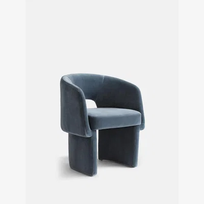 Soho Home Morrell Dining Chair, Velvet, Grey Blue