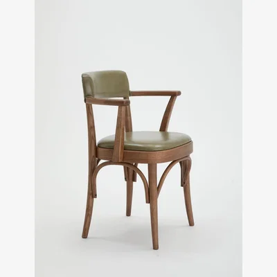 Soho Home Hamilton Dining Chair, Ash & Leather, Green