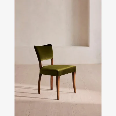Soho Home Pair of Molina Dining Chairs, Velvet, Olive, UK