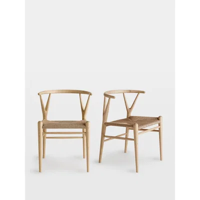 Soho Home Pair of Sitwell Dining Chairs Natural UK