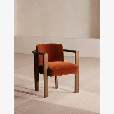 Soho Home Aria Dining Chair, Velvet, Rust