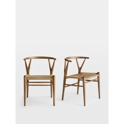 Soho Home Pair of Sitwell Dining Chairs Walnut UK