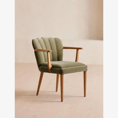 Soho Home Mae Dining Chair, Velvet, Olive