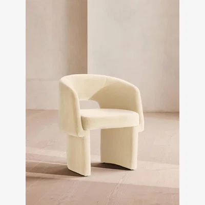 Soho Home Morrell Dining Chair, Velvet, Porcelain