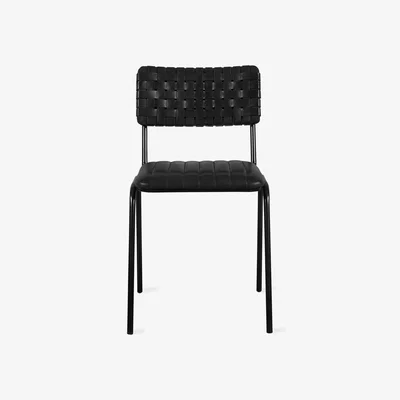Sazy Algar Woven Leather Dining Chair, Black
