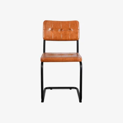 Sazy Knox Leather Dining Chair, Tan