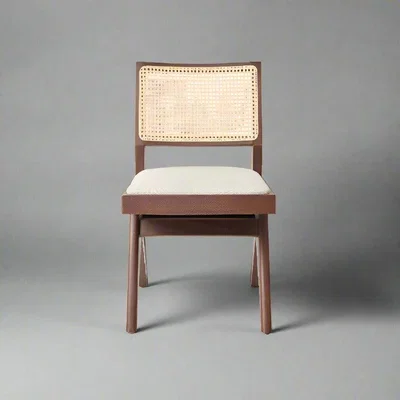 Sazy Cape Chair, Walnut - Cream