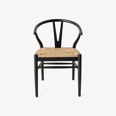 Sazy Roma Wooden Wishbone Chair, Black