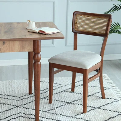 Sazy Amara Set of 4 Dining Chairs, Brown - Off-White