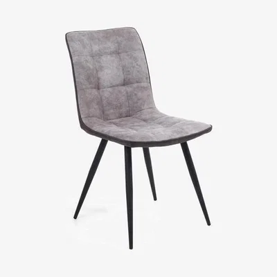 Teddy Beau Shankar Rodeo Suede Effect Light Grey Dining Chair (2pk)