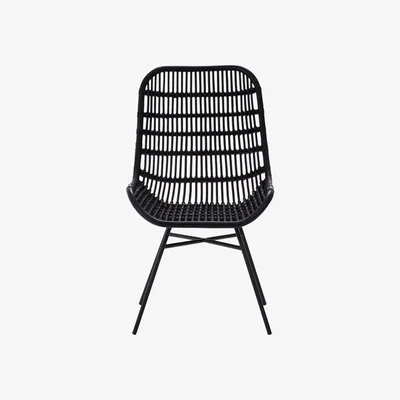 Teddy Beau Teddy's Collection Lawson Rattan Black Dining Chair