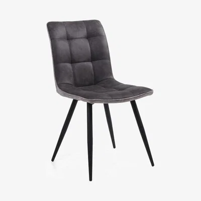 Teddy Beau Shankar Rodeo Suede Effect Dark Grey Dining Chair (2pk)