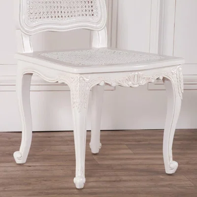 Teddy Beau Maison Reproductions Rattan Dining Chair / White