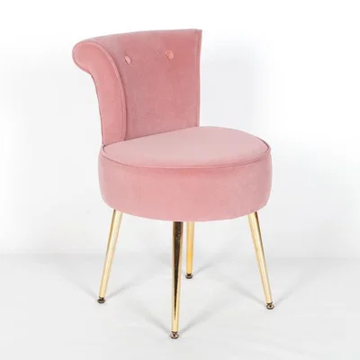 Teddy Beau Maison Reproductions Dining Chair with Gold Legs / Pink