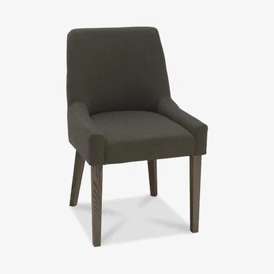 Teddy Beau Bentley Ella Dark Oak Scoop Black Gold Dining Chairs