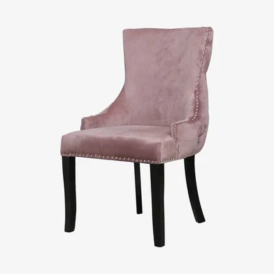 Teddy Beau Deco Home Blush Pink Tufted Back Dining Chair