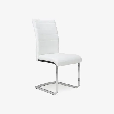 Teddy Beau Shankar Callisto Leather Effect White Dining Chair (2pk)