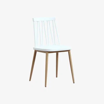 Teddy Beau Teddy's Collection Axl Dining Chair White and Wood Legs
