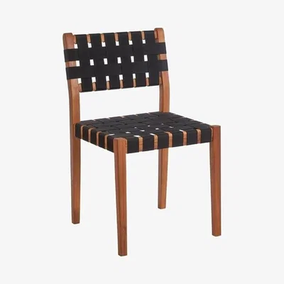 Teddy Beau Teddy's Collection Ellis Woven Acacia Black Dining Chair