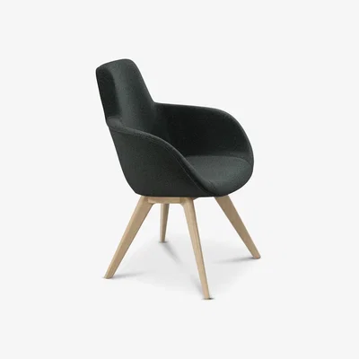 Tom Dixon Tom Dixon - Scoop Chair High Back Natural Oak Divina Melange 3 0180
