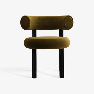 Tom Dixon Tom Dixon - Fat Black Steel Dining Chair - Forest (Royal 162)