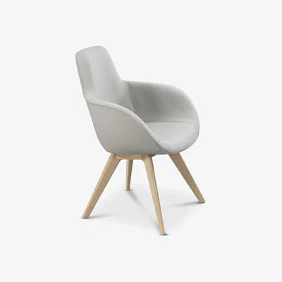 Tom Dixon Tom Dixon - Scoop Chair High Back Natural Oak Divina Melange 3 0120