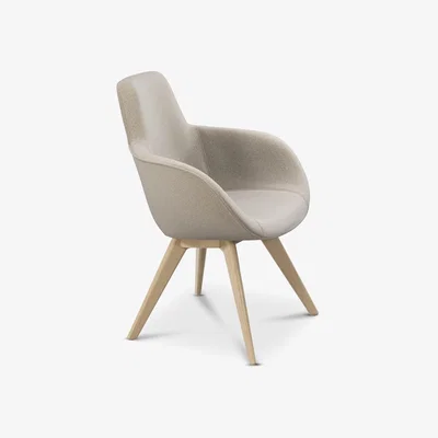 Tom Dixon Tom Dixon - Scoop Chair High Back Natural Oak Divina Melange 3 0227
