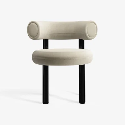 Tom Dixon Tom Dixon - Fat Black Steel Dining Chair - Pearl (Royal 106)