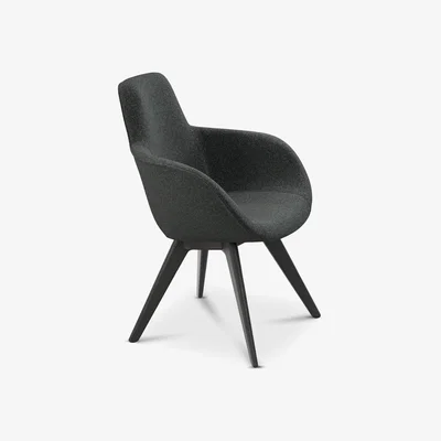 Tom Dixon Tom Dixon - Scoop Chair High Back Black Oak Melange Nap 0191