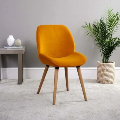 Woods Furniture Jasper Mustard Velvet Dining Chair