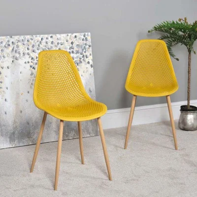 Woods Furniture Aster Dining Chair Yellow Set of 2