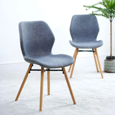 Woods Furniture Durada Set of 2 Retro Dining Chairs - Light Grey