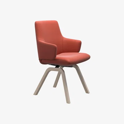 Woods Furniture Stressless Laurel Low Back Dining Chair with Contemporary Base - Stressless Laurel Low Back Dining Chair Contemporary Base - with Arms - Large - Batick