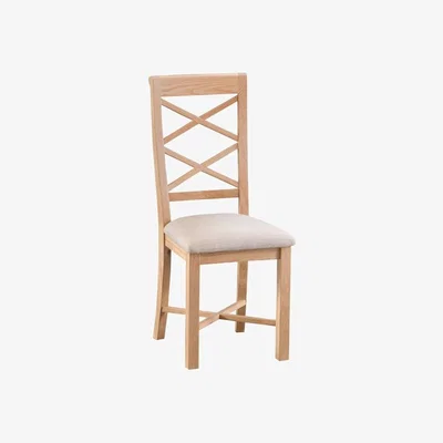 Woods Furniture Trento Double Cross Back Chair with Fabric Seat
