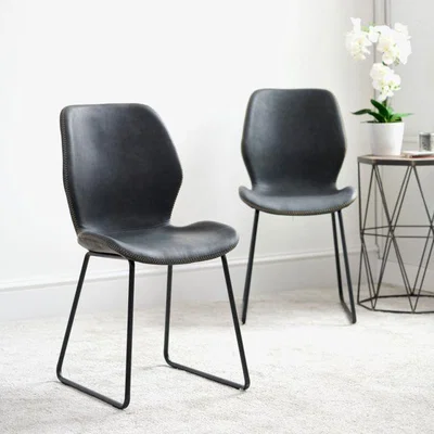 Woods Furniture Callum Dark Grey Dining Chairs - Set of 2