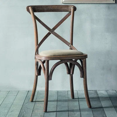 Woods Furniture Cradley Dining Chair - Natural With Linen Seat Pad Set of 2