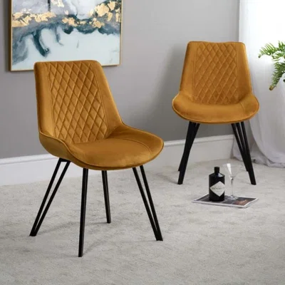 Woods Furniture Chase Gold Velvet Dining Chairs Set of 2