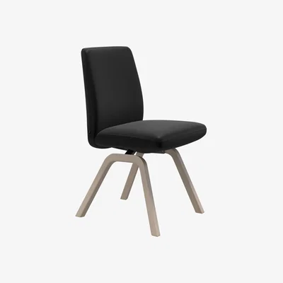 Woods Furniture Stressless Vanilla Low Back Dining Chair with Contemporary Base - Stressless Vanilla Low Back Dining Chair Contemporary Base wArms Large in Fabric