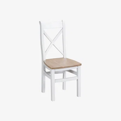 Woods Furniture Tetbury Painted Oak Cross Back Dining Chair Wooden Seat