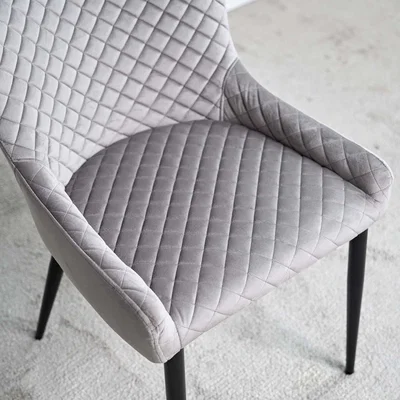 Woods Furniture Carlton Dining Chair - Light Grey Velvet Set of 2
