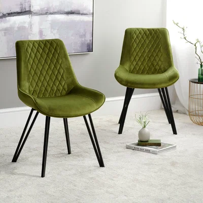 Woods Furniture Chase Upholstered Dining Chair Set of 2 - Green