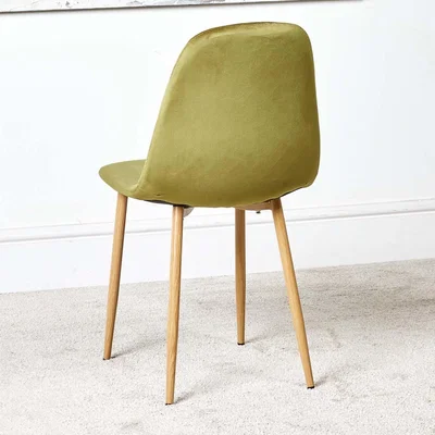 Woods Furniture Archie Dining Chair Oak Effect Legs - Light Green Set of 2