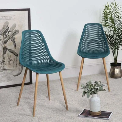 Woods Furniture Aster Dining Chair Blue Set of 2